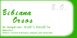 bibiana orsos business card